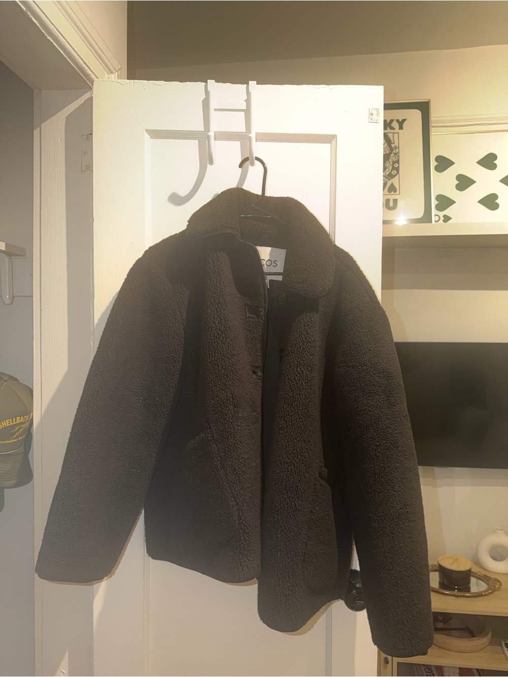 COS Cozy Black Sherpa Jacket
